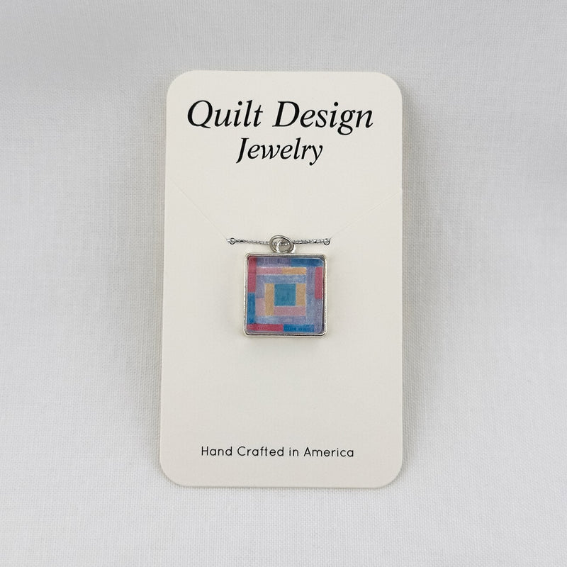 Quilt Pendants Log Cabin Rainbow