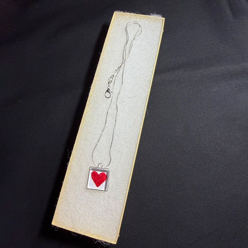 Quilt Pendant Patchwork Quilt Heart Red