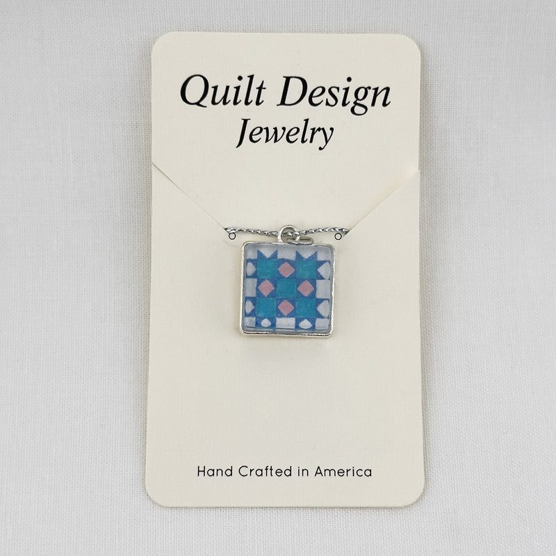 Quilt Pendants Patience Blue Pink