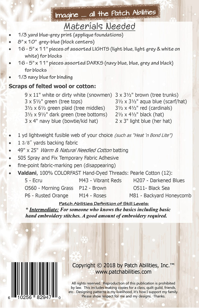 Cabin Flurries Pattern Only