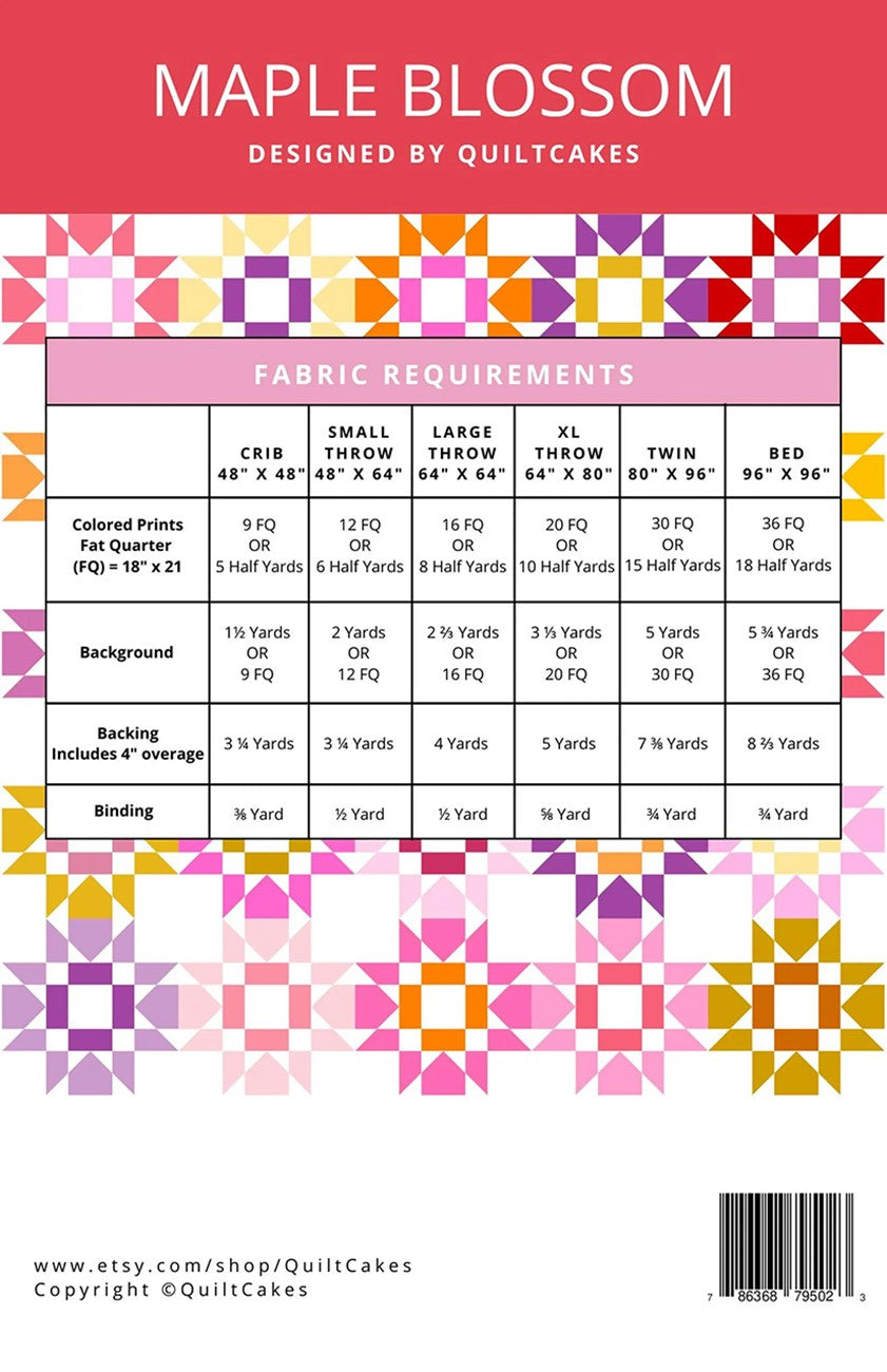 Quilt Cakes Maple Blossom Quilt Pattern
