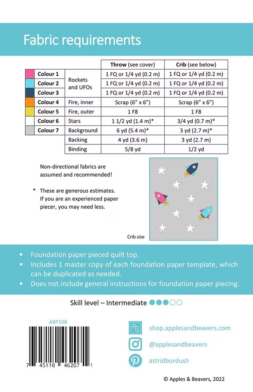Apples & Beavers Star Cruisers Quilt Pattern