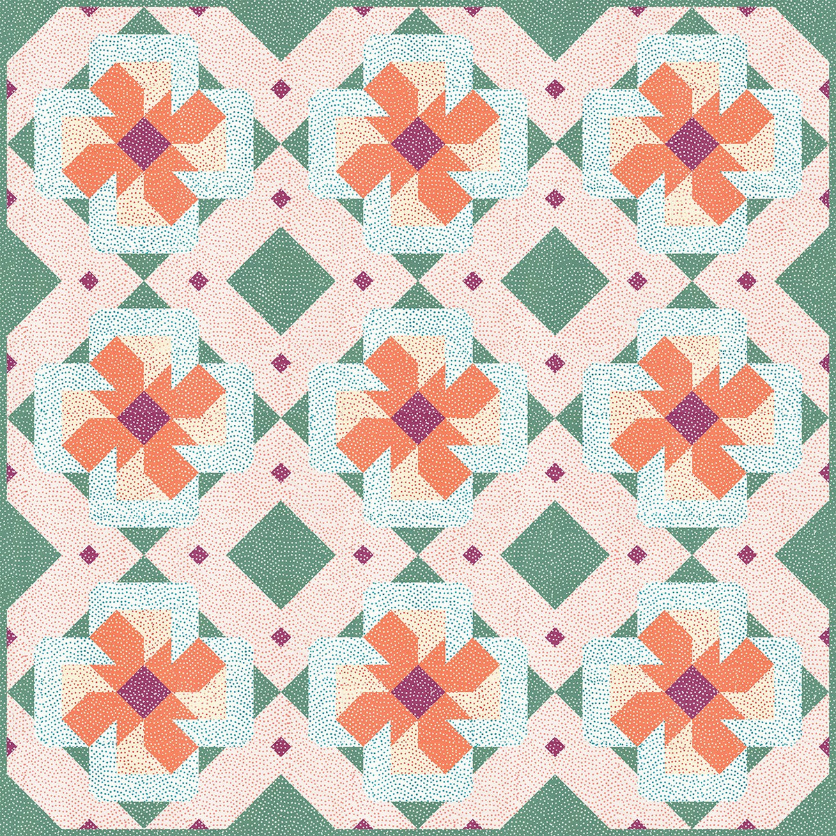 Thai Charm Ixora Quilt Pattern