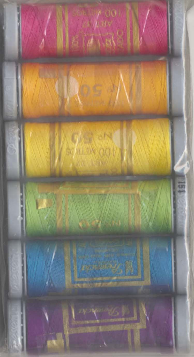 Cotton Sewing Thread Sampler 3-ply 50wt 100m/109yds Bright