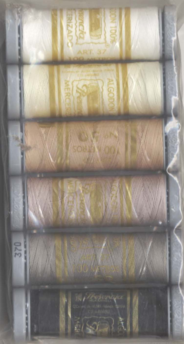 Cotton Sewing Thread Sampler 3-ply 50wt 100m/109yds Neutral