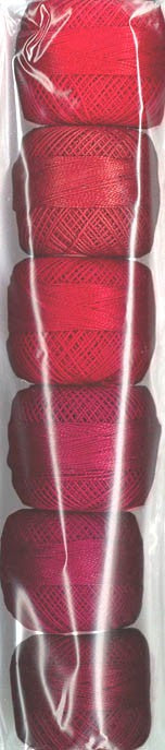 Pearl Cotton Size 8 Thread Sampler Pack Scarlet