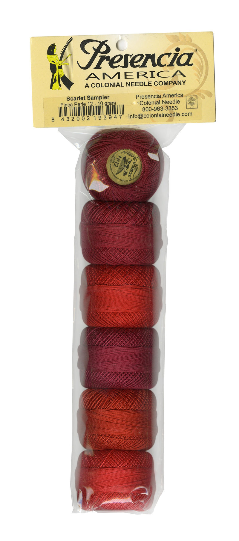 Pearl Cotton Size 12 Thread Sampler Pack Scarlet