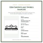 Product Specifications – 12in Snowflake Swirls hanger