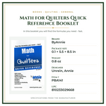 Product Specifications – Math for Quilters Quick Reference Booklet