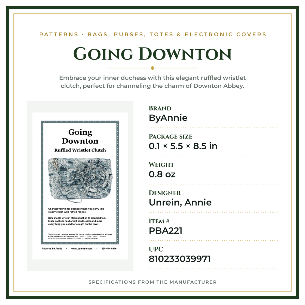 Product Specifications – Going Downton