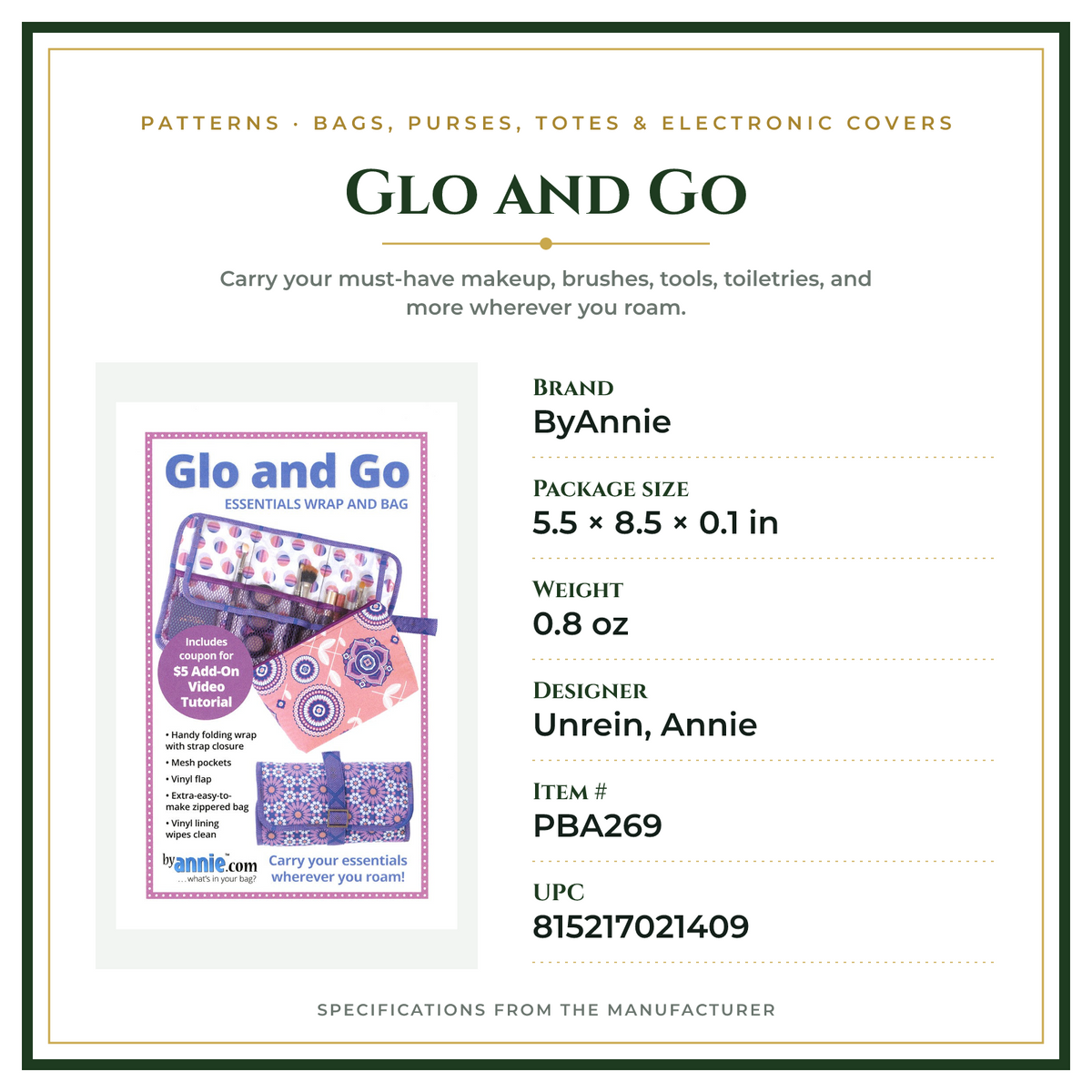 Product Specifications – Glo and Go