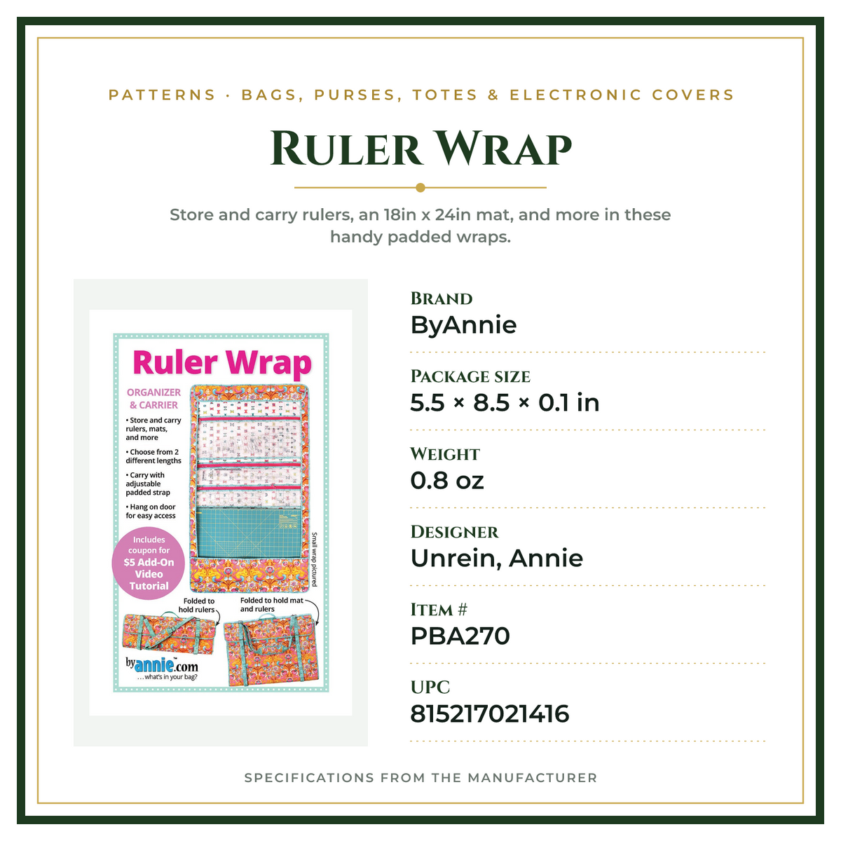 Product Specifications – Ruler Wrap
