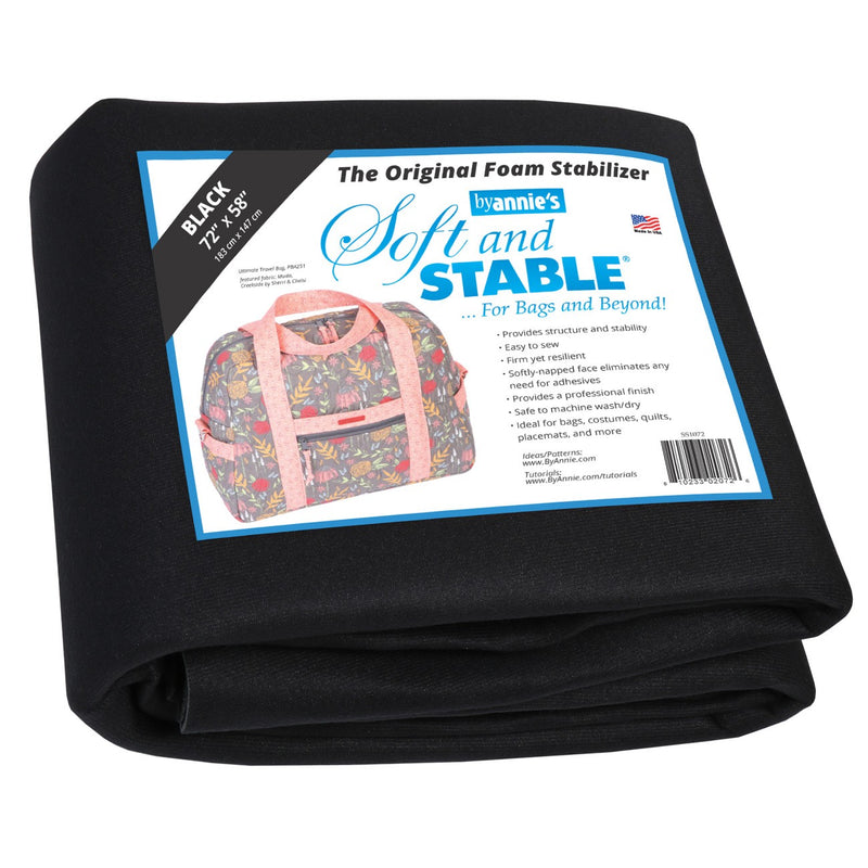 Soft and Stable Black 100% Polyester Foam Stabilizer 72in x 58in