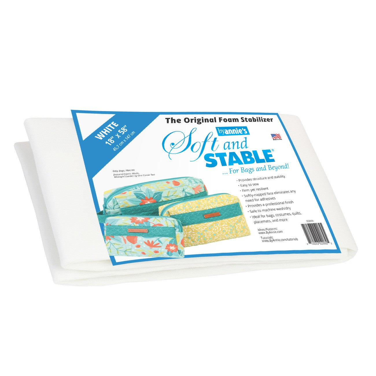 Soft and Stable White 100% Polyester Foam Stabilizer 18in x 58in