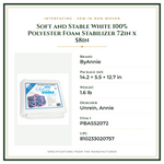 Product Specifications – Soft and Stable White 100% Polyester Foam Stabilizer 72in x 58in