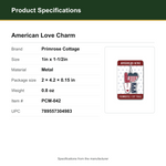 Product Specifications – American Love Charm