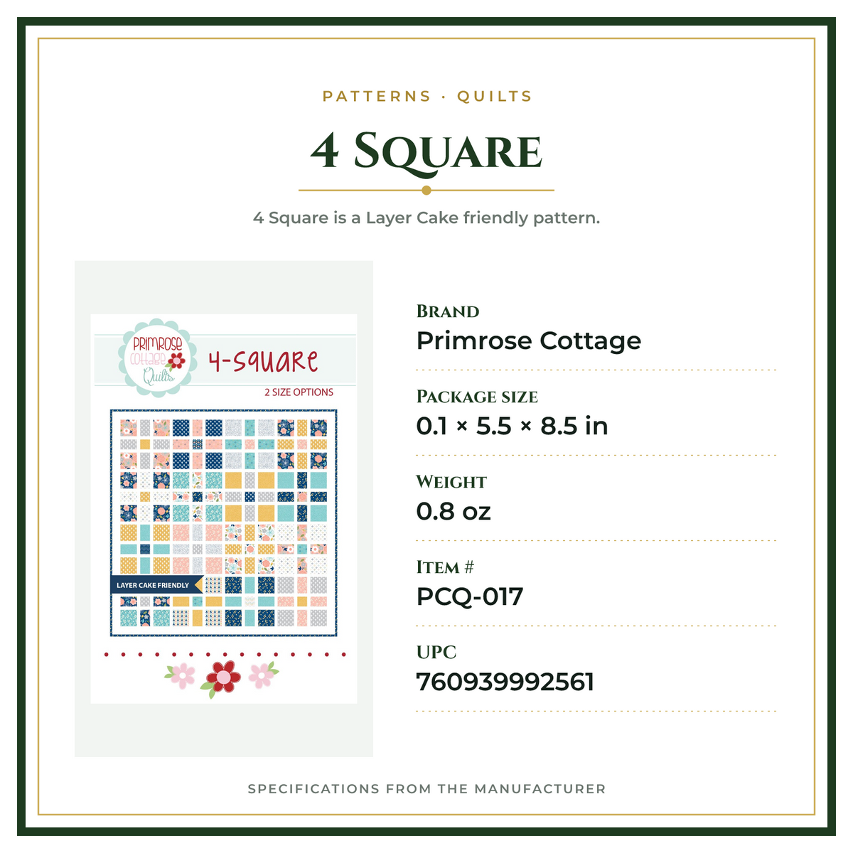 Product Specifications – 4 Square