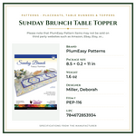 Product Specifications – Sunday Brunch Table Topper