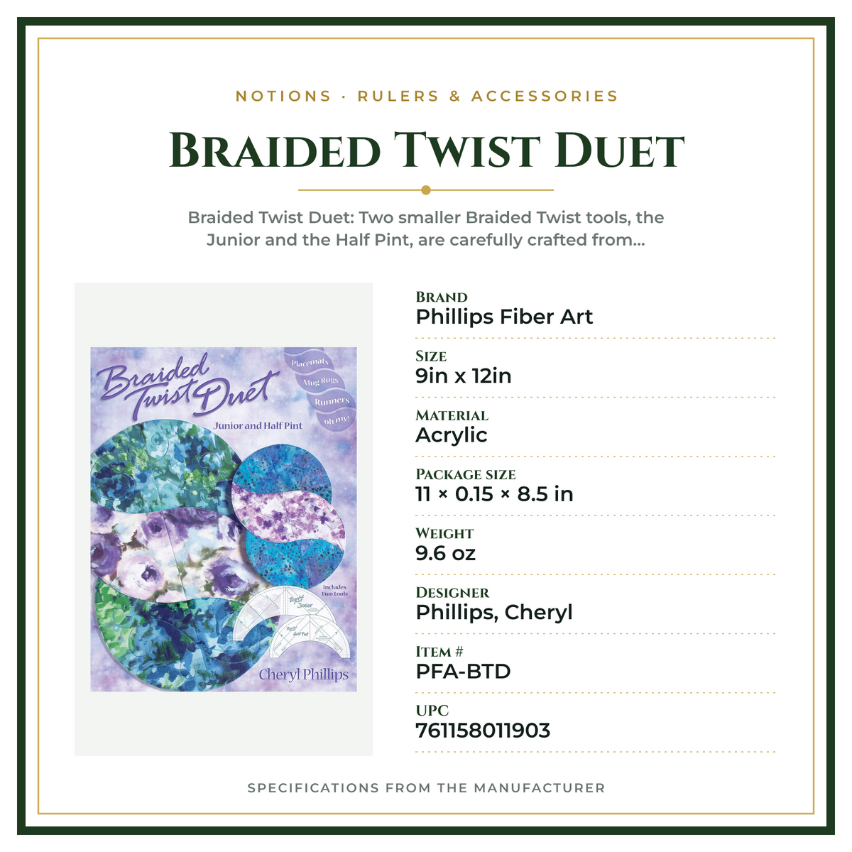 Product Specifications – Braided Twist Duet