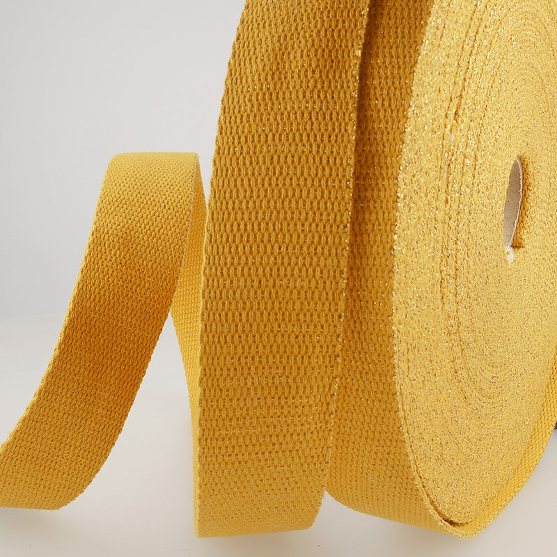Webbing with Metallic Mustard & Gold 1-3/16in x 22yds