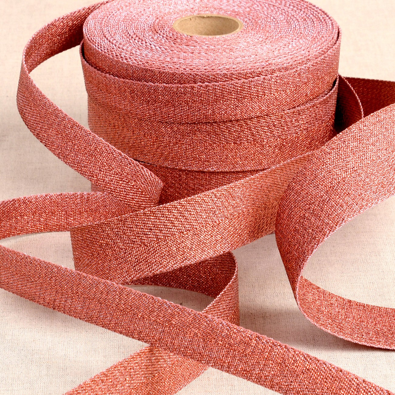 Metalized Webbing Coppery Red 1-3/16in x 22yds
