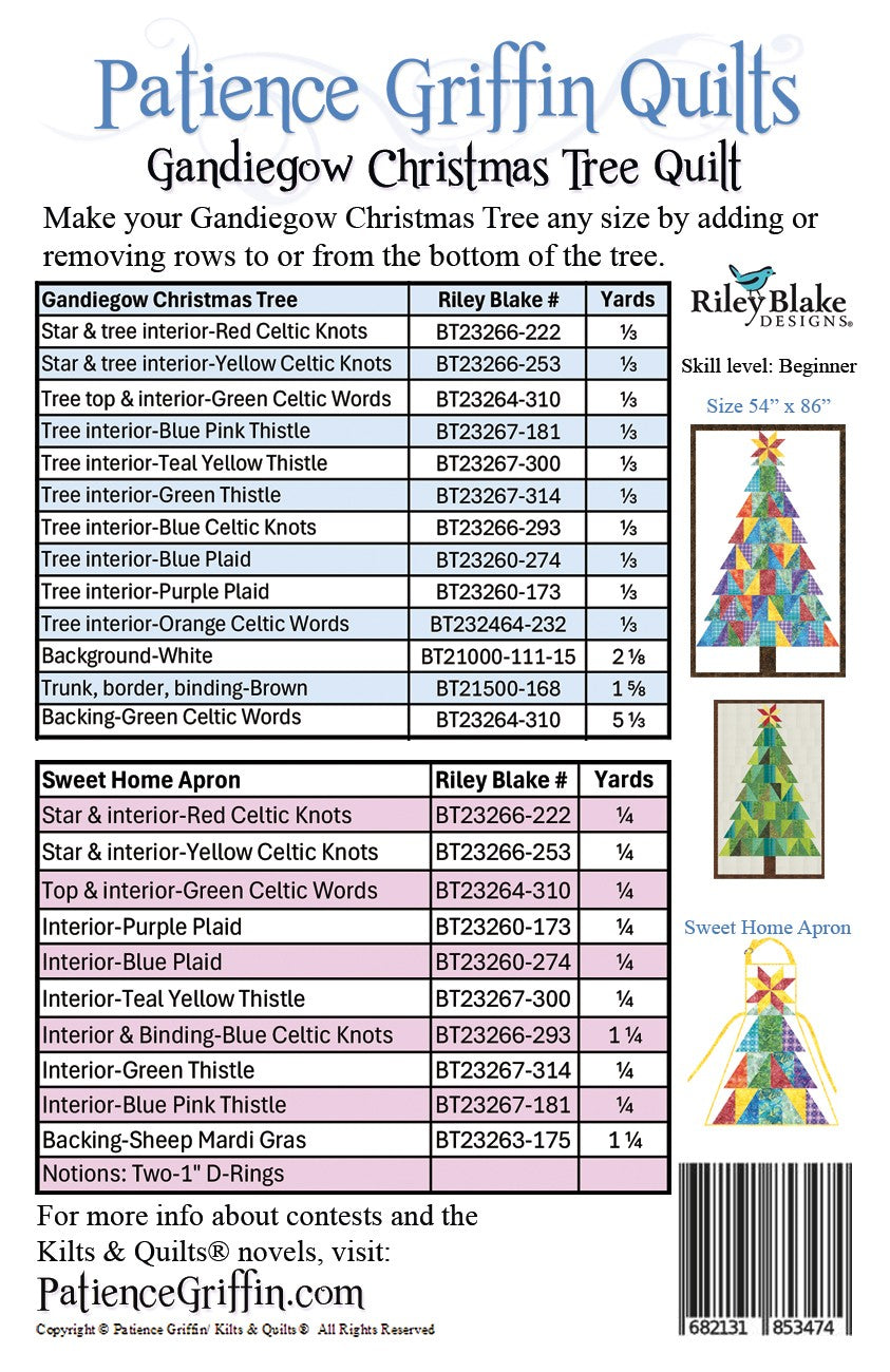 Updated Gandiegow Christmas Tree Quilt & Sweet Home Apron