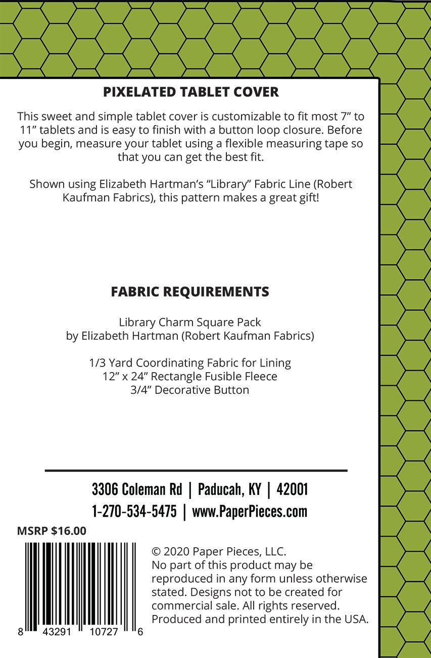 Pixelated Tablet Cover Pattern and Piece Pack