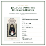 Product Specifications – Jolly Old Saint Nick Doorknob Hanger