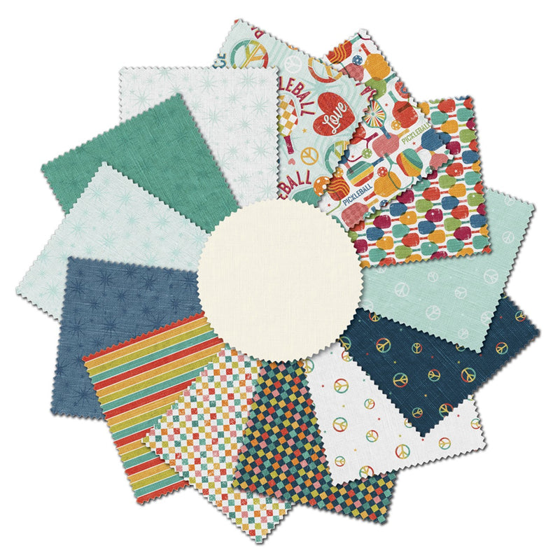 10in Squares Peace Love Pickleball, 42pcs/bundle