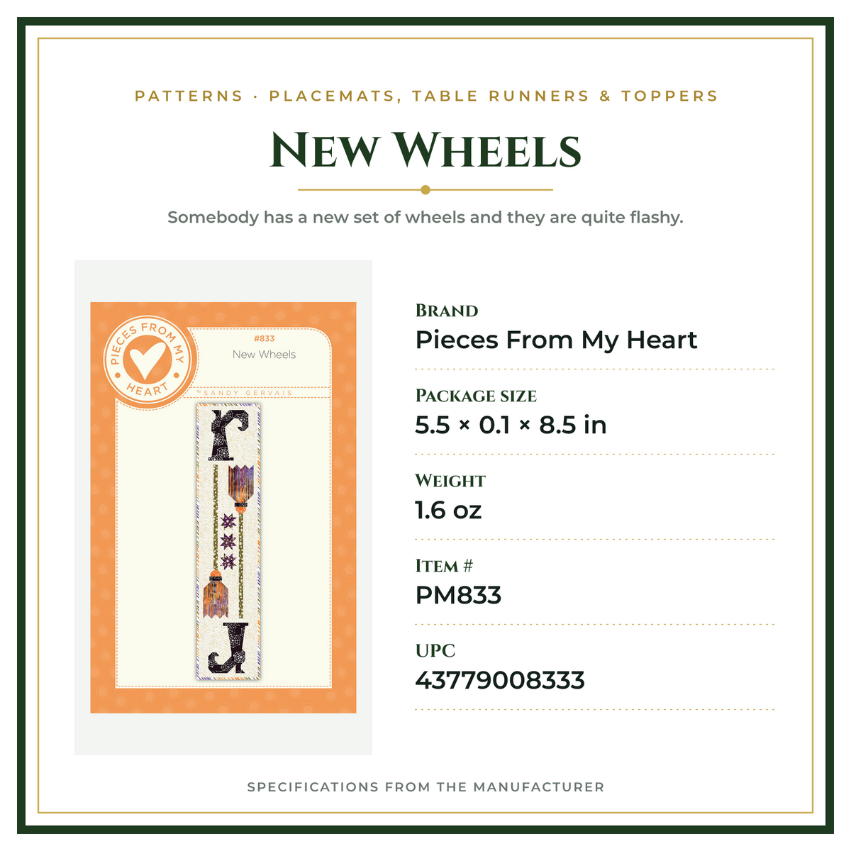 Product Specifications – New Wheels