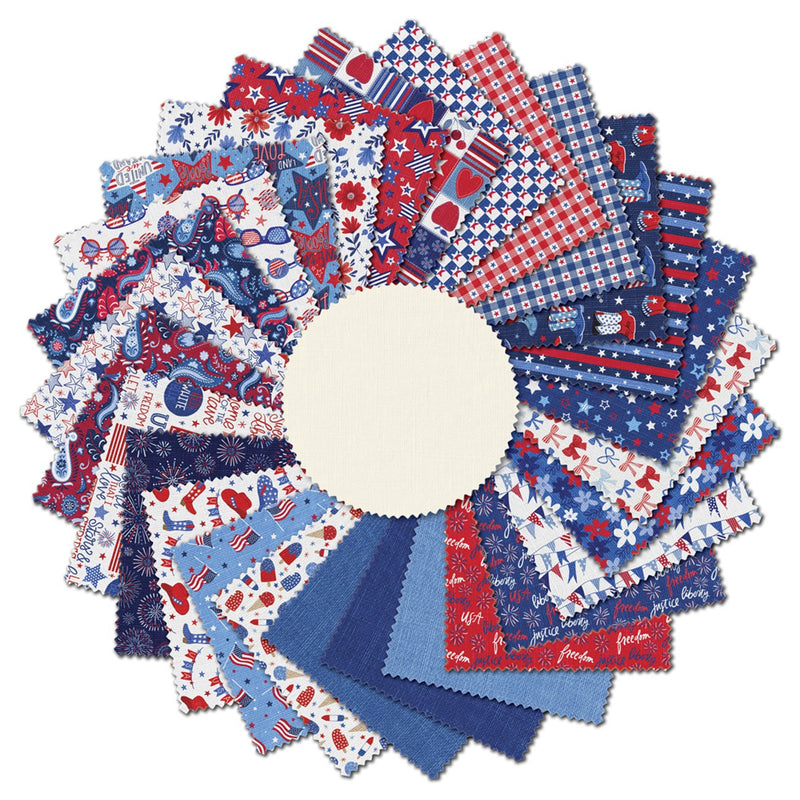 10in Squares Patriotic Minis, 42pcs/bundle