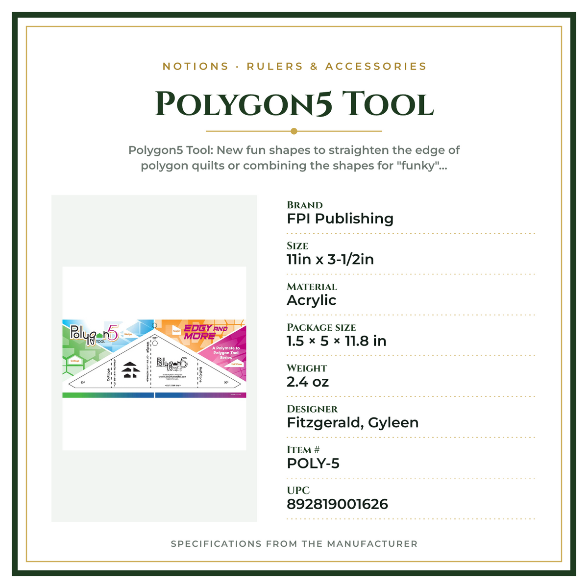 Product Specifications – Polygon5 Tool