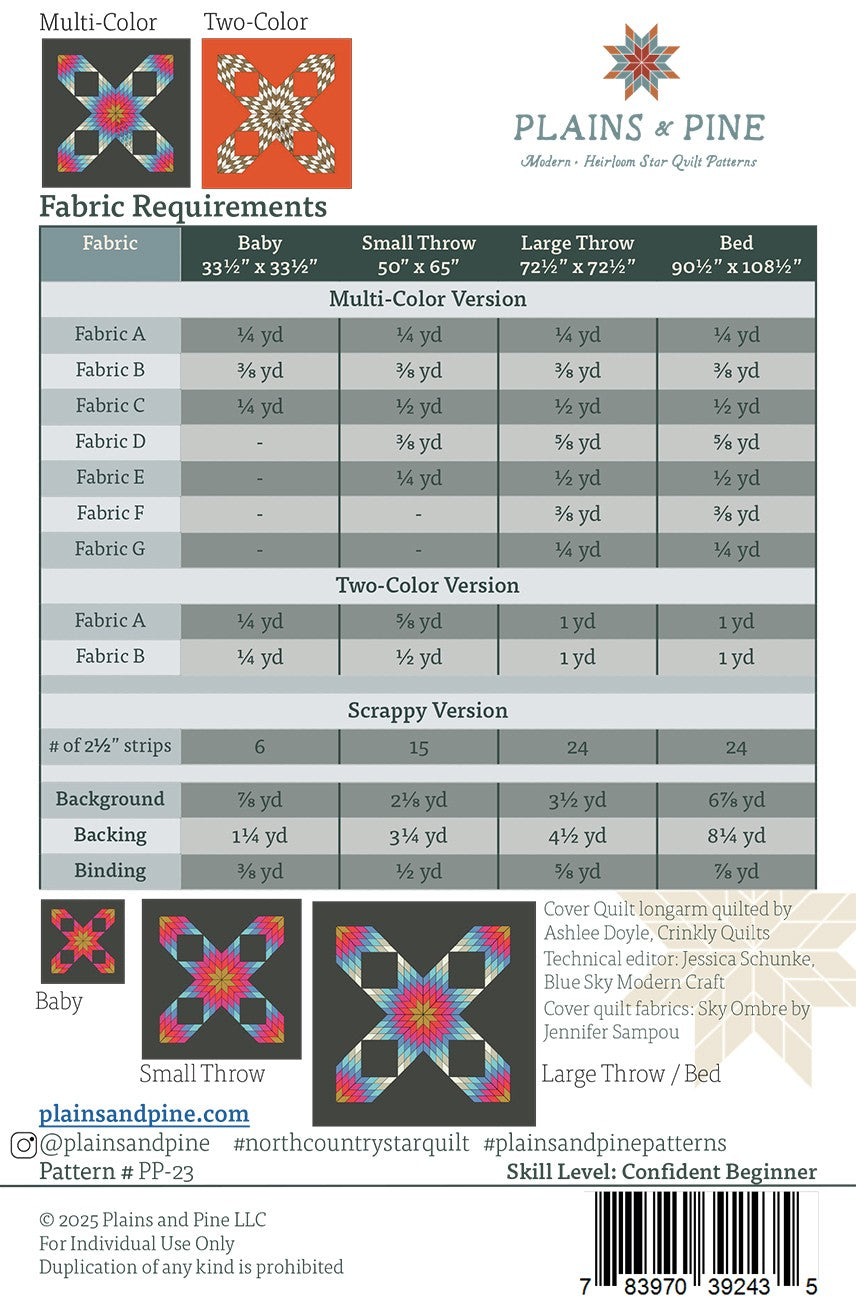 North Country Star Quilt Pattern