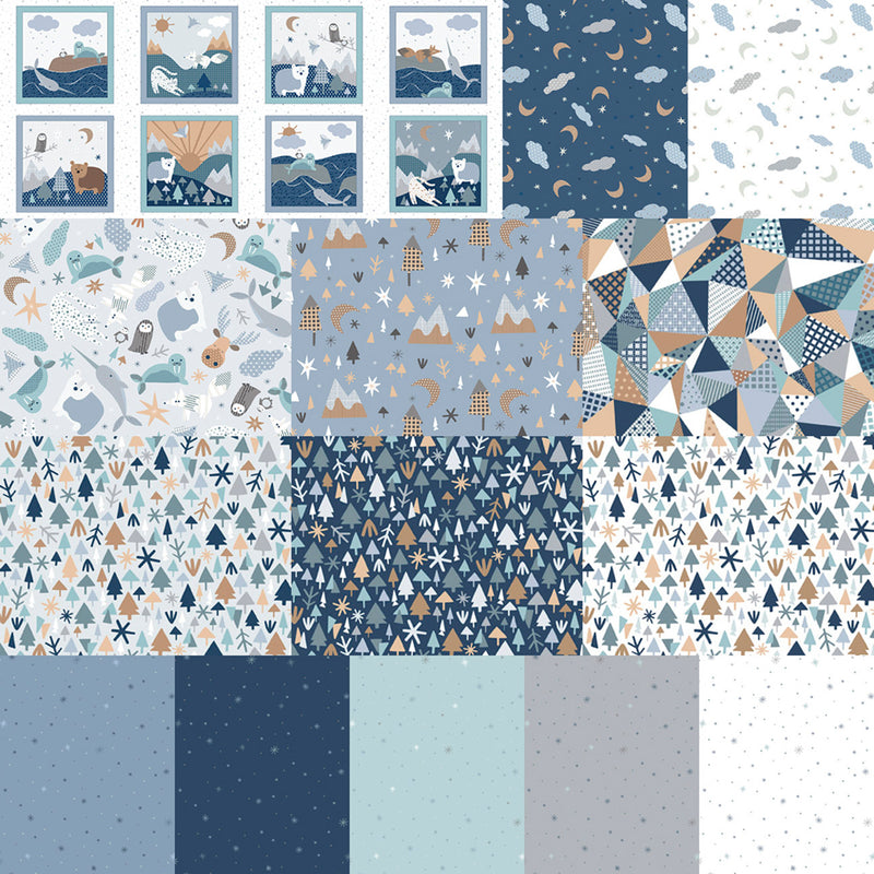 Fat Quarter Polar Pals, 14pcs/bundle
