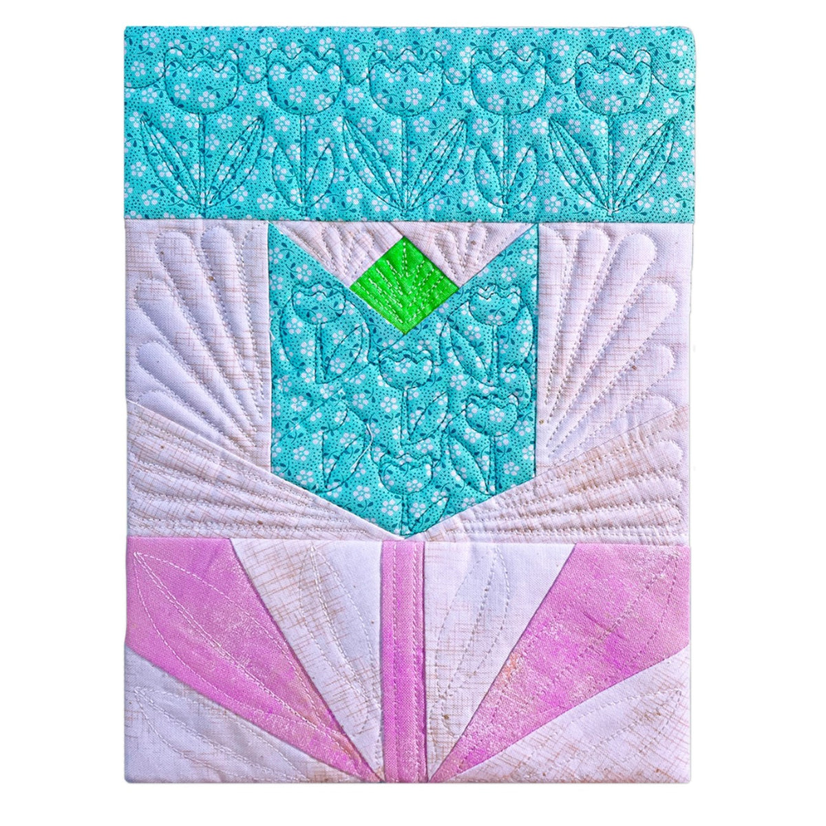 Tulip Mini Quilt Wall Hanging In the Hoop Machine Embroidery Design Set