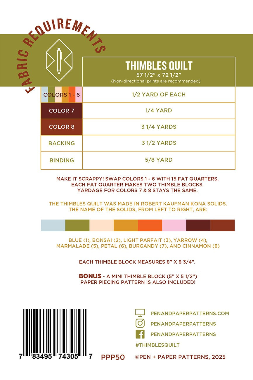 Thimbles Quilt Pattern