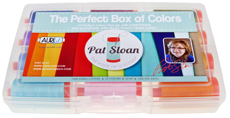 12 Large Spools Cotton 50wt Pat Sloan Perfect Box of Colors