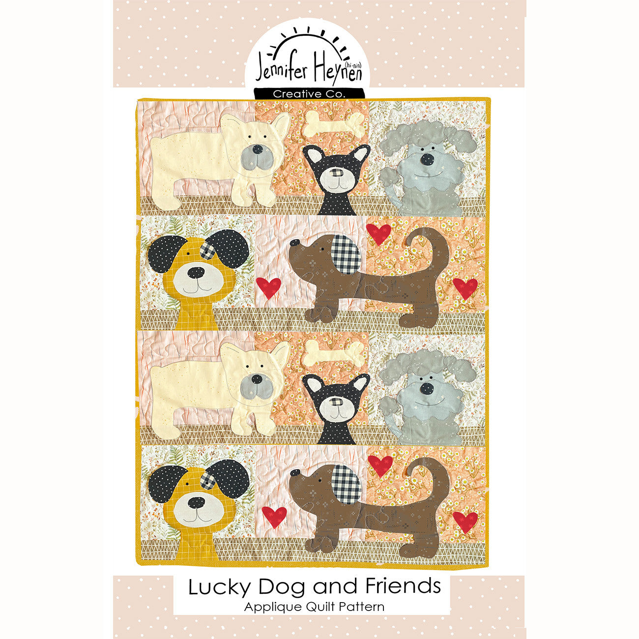 Lucky and Friends Dog Applique Quilt Pattern