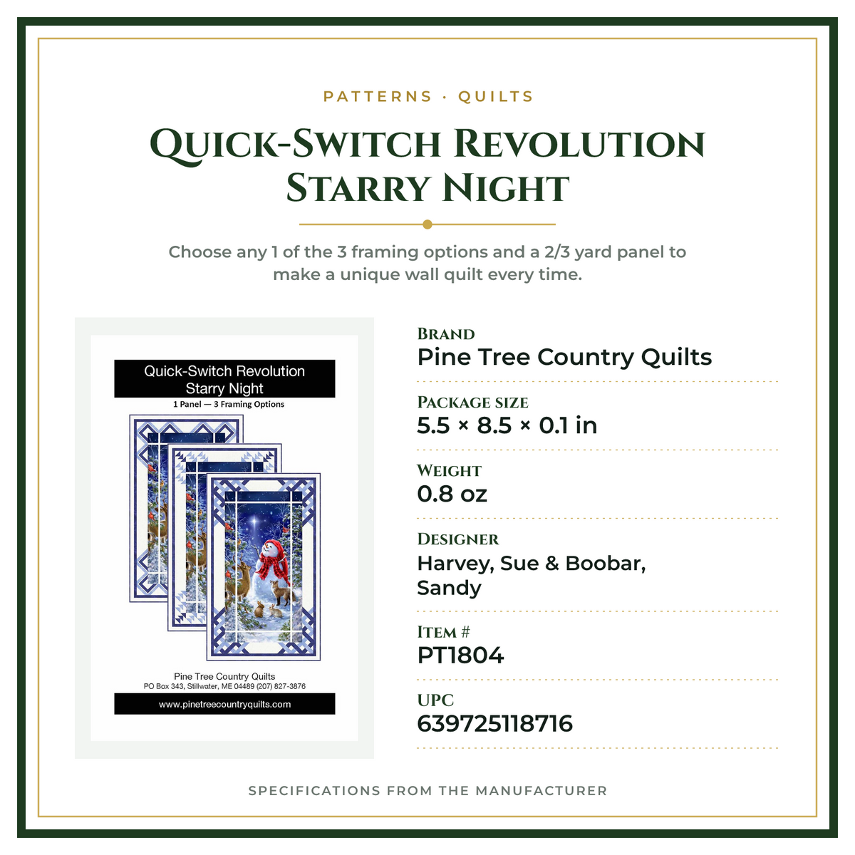 Product Specifications – Quick-Switch Revolution Starry Night