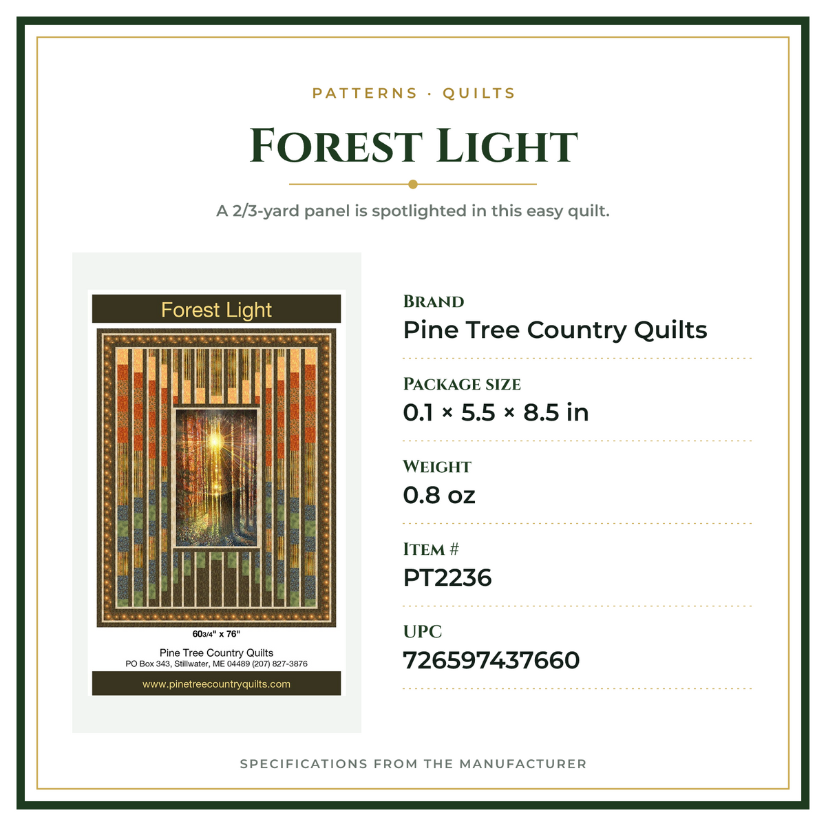 Product Specifications – Forest Light