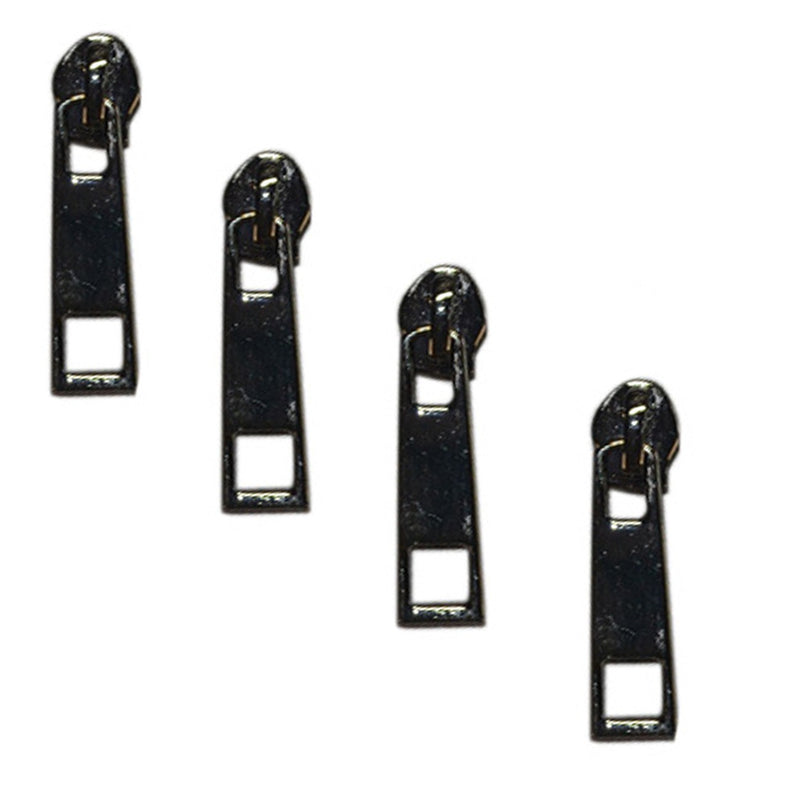 Gun Metal Black Zipper Pulls, Pack of 4