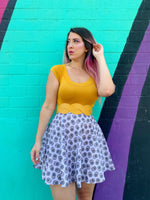 Retro Boat Neck Top in Mustard