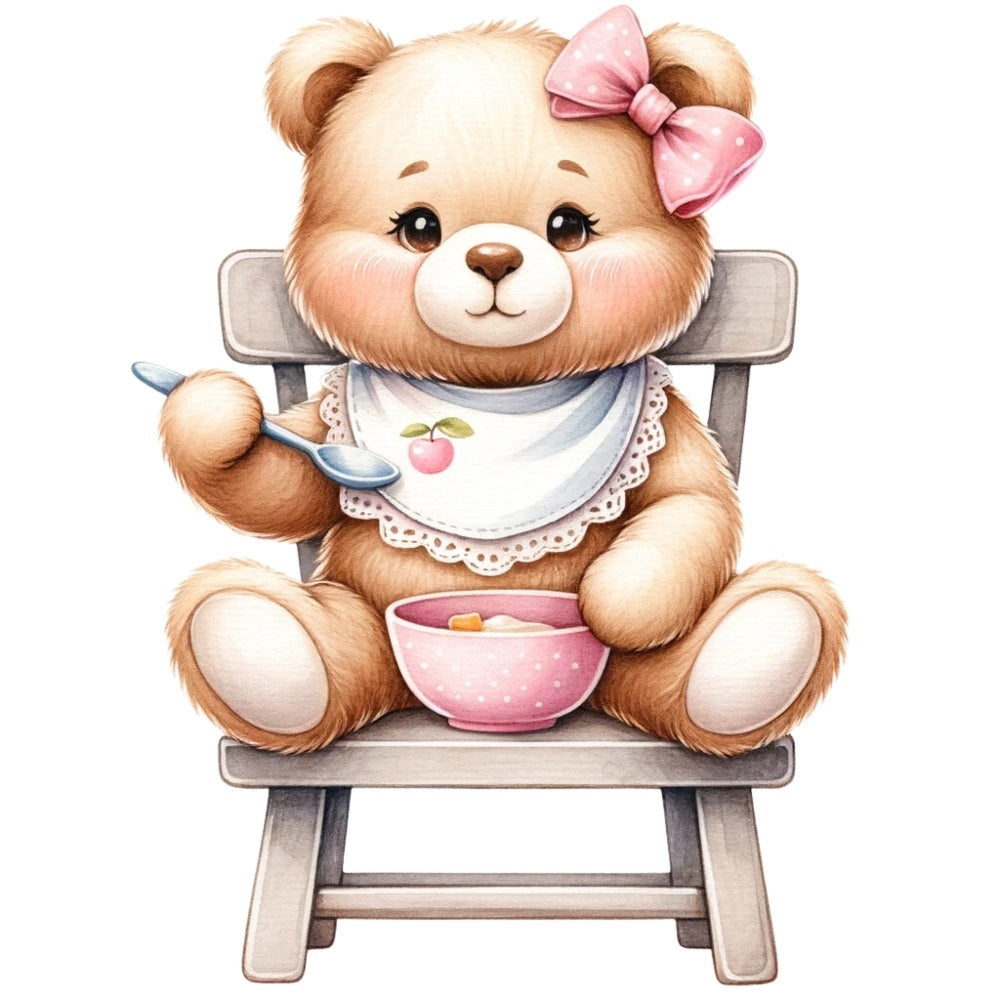 Pink Teddy Bears Fabric Panel 7