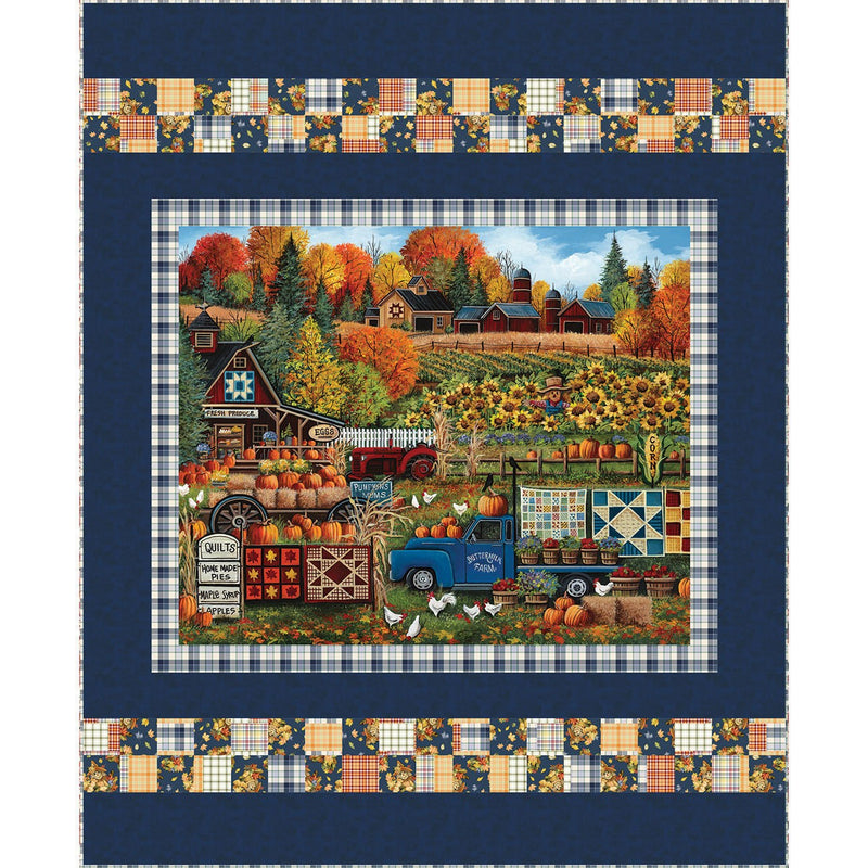 Pumpkin Patch Keeper Digitally Printed Quilt Panel Sample