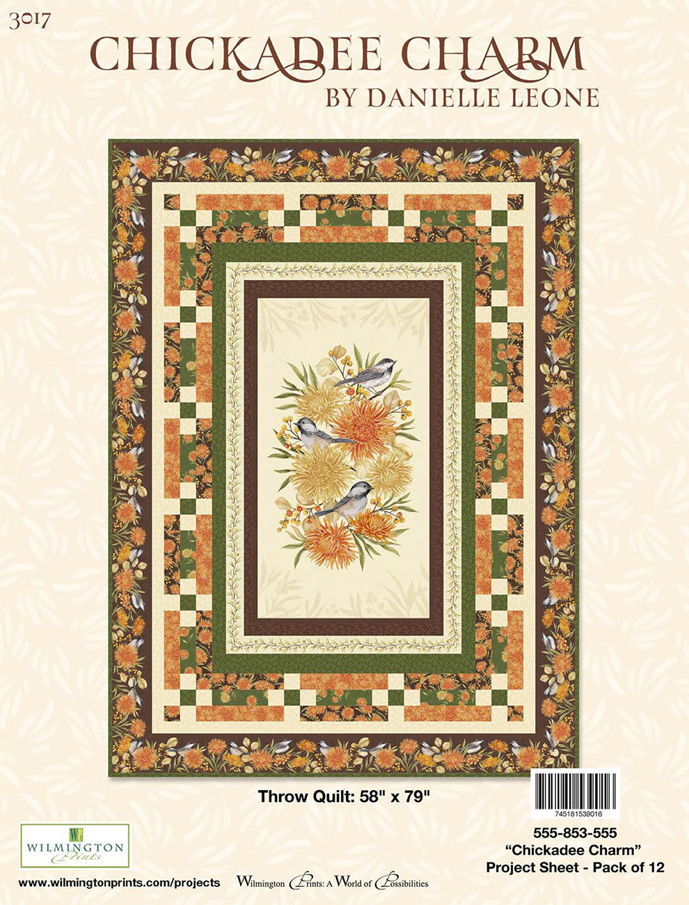 Project Sheet Chickadee Charm 12 per package, 1 pack per store