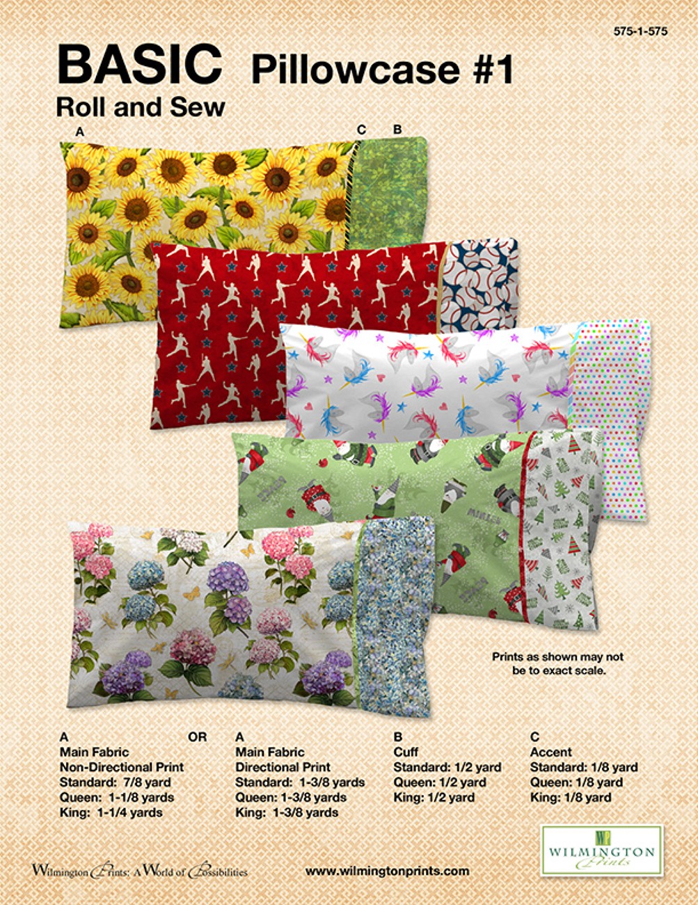 Basic Pillowcases Roll & Sew, Free Download below, will NOT SHIP.