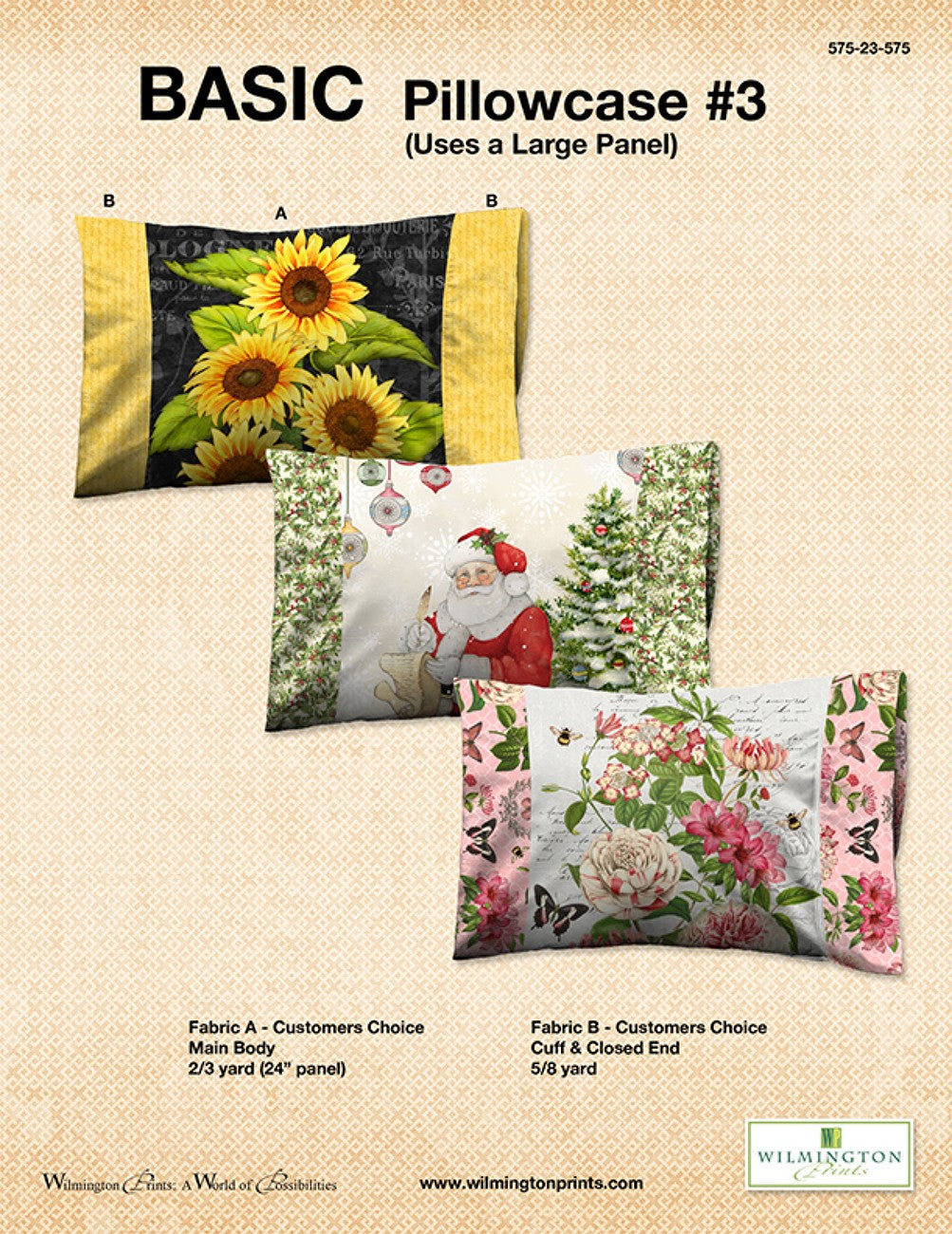 Basic Pillowcase Large Panels, Free Download below, will NOT SHIP.