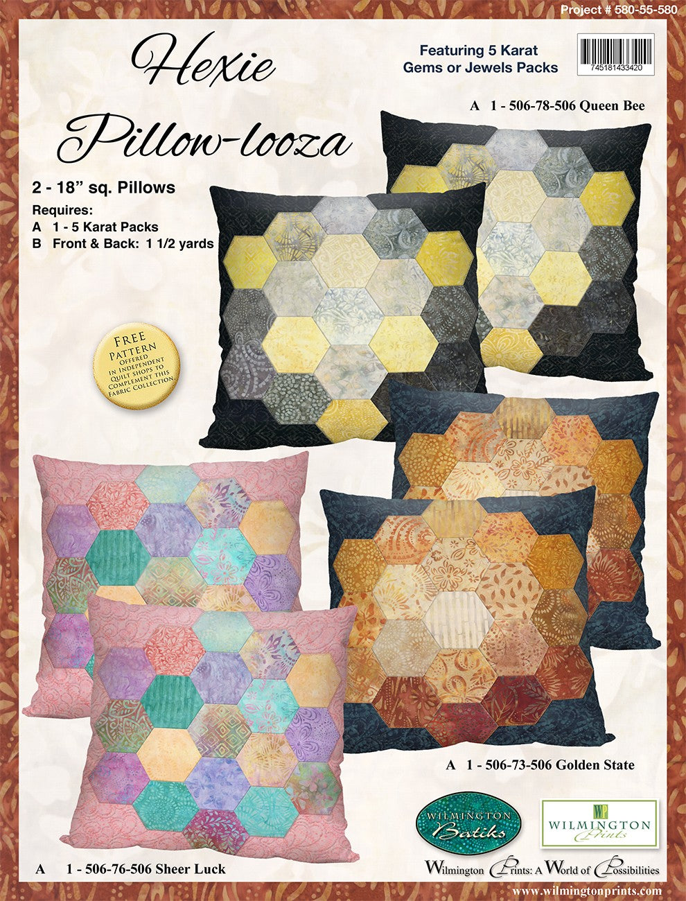 Hexie Pillow-looza, Free Download below, will NOT SHIP.