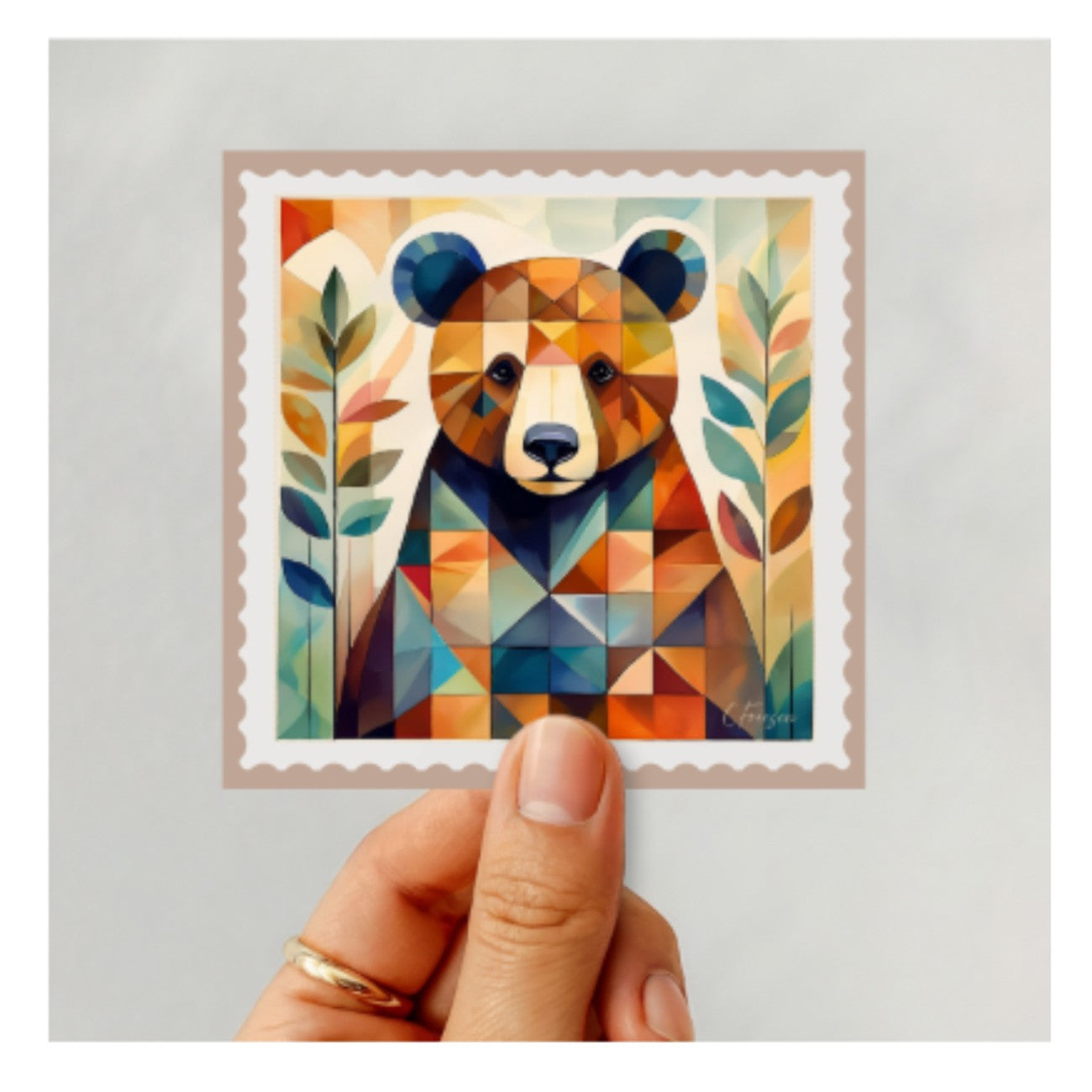 Bear Stamp Sticker 6pk