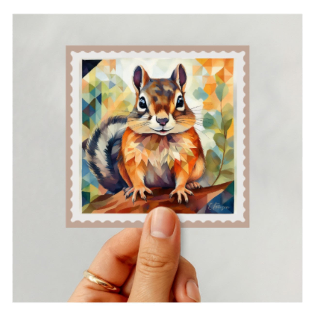 Chipmunk Stamp Sticker 6pk
